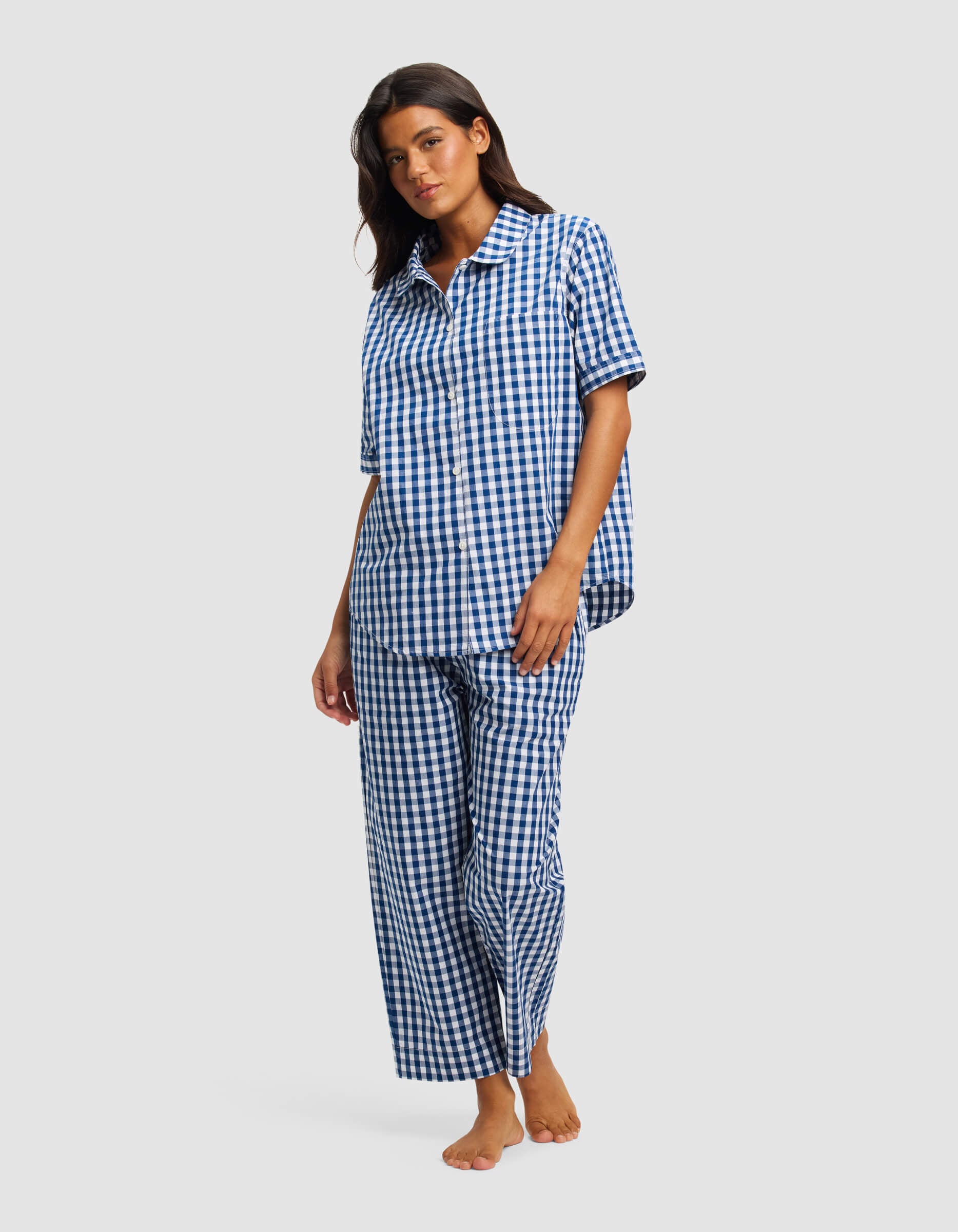 Women's Sutton Short Sleeve & Cropped Pajama Pant Set - Image 10