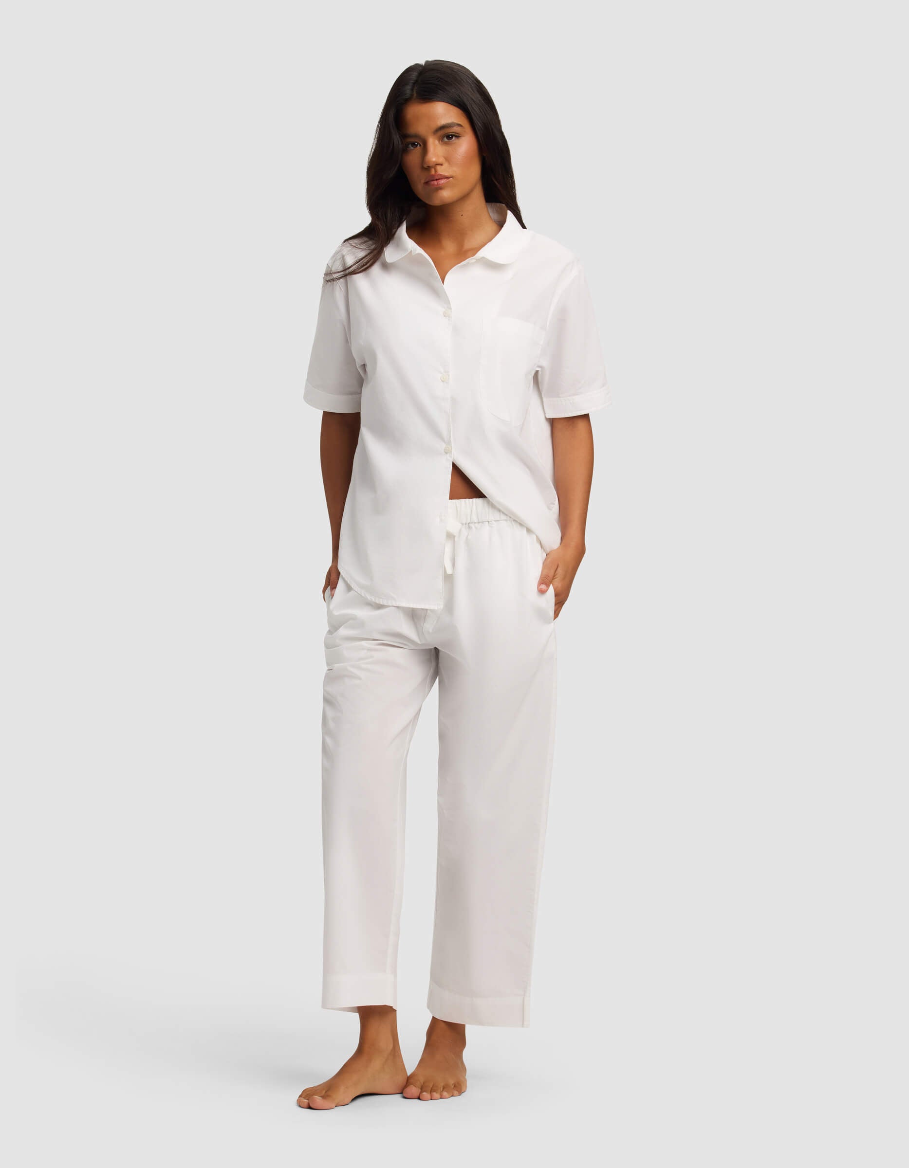 Women's Sutton Short Sleeve & Cropped Pajama Pant Set - Image 3