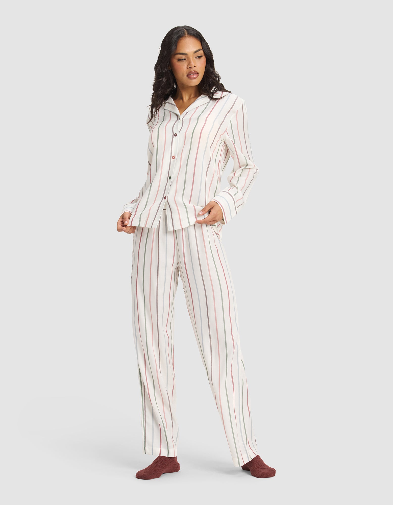Women's Soft Woven Long Sleeve Pajama Set - Last Chance - Image 3